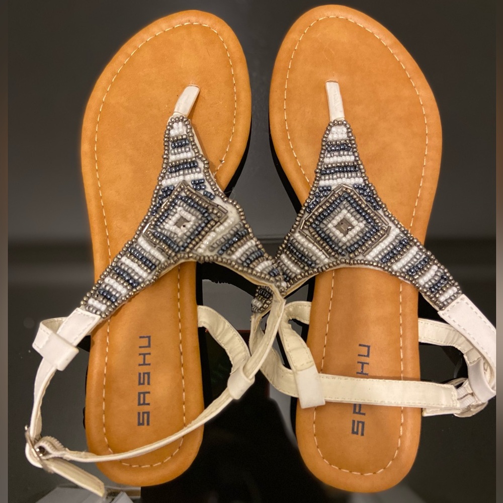 Sashu beaded flat sandals